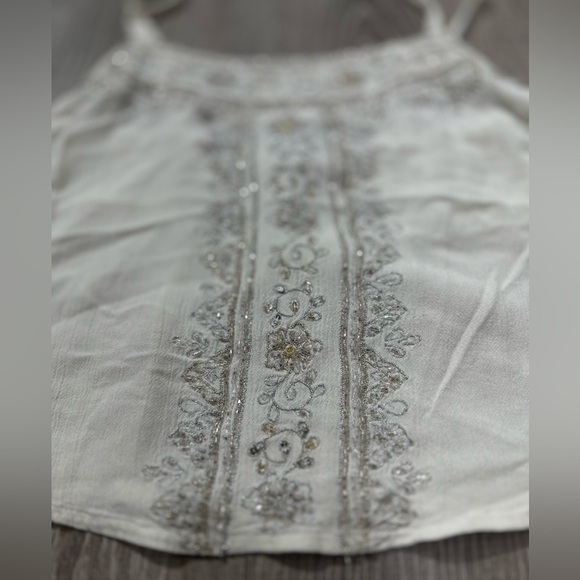 Shyanne Women’s White Smock Flowy Tank Top Size:Small - Picture 6 of 7